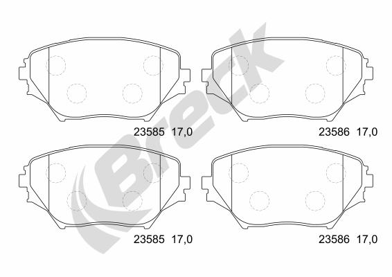 Brake Pad Set, disc brake - 23585 00 701 00 BRECK